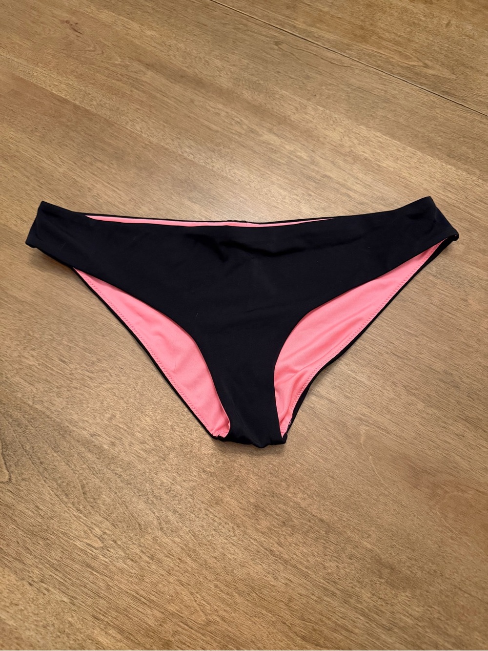 PINK Victoria's Secret Reversible Black with Pink Lined Bikini Bottom